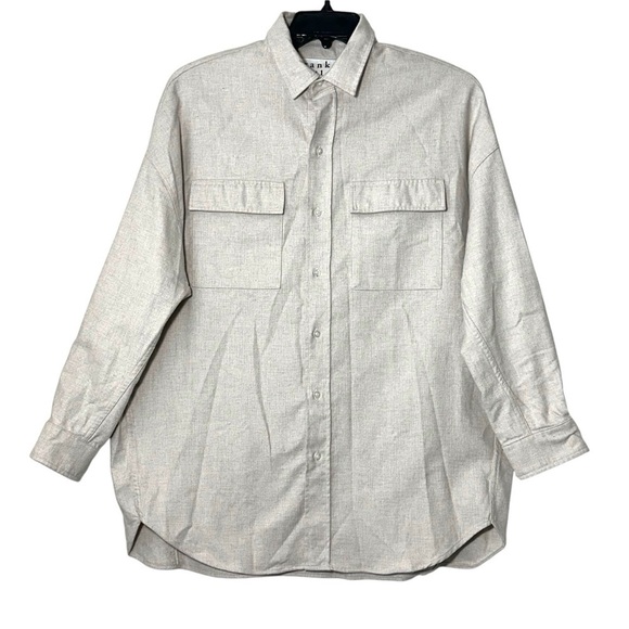 NWT Frank & Eileen Oversized McLoghlin Shirt Jacket Shacket in Natural size S - Picture 7 of 16